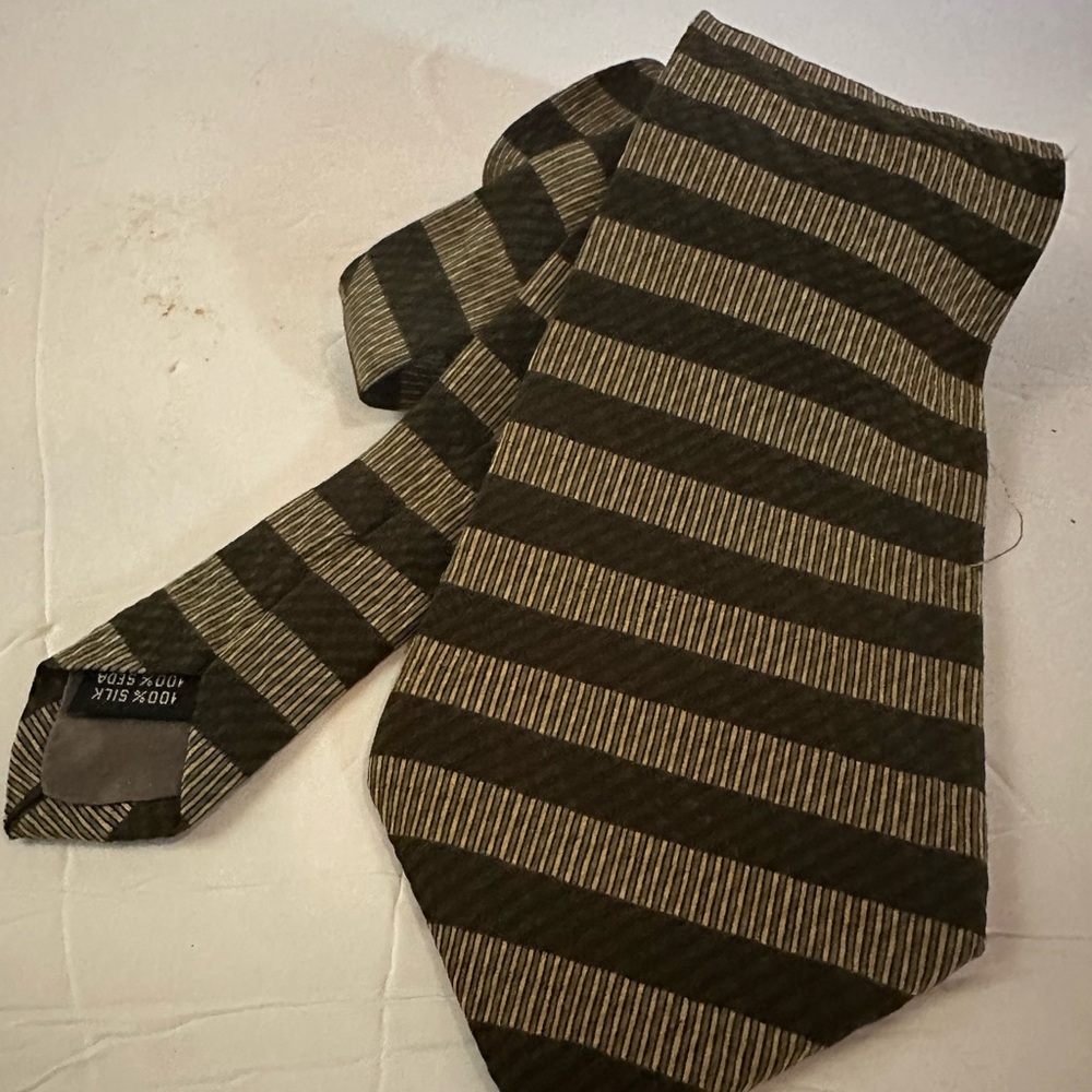 Men's Striped Tie in Brown and Tan